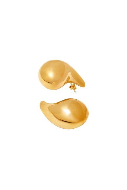 Large Drop Earrings, 18k Gold-Plated Sterling Silver